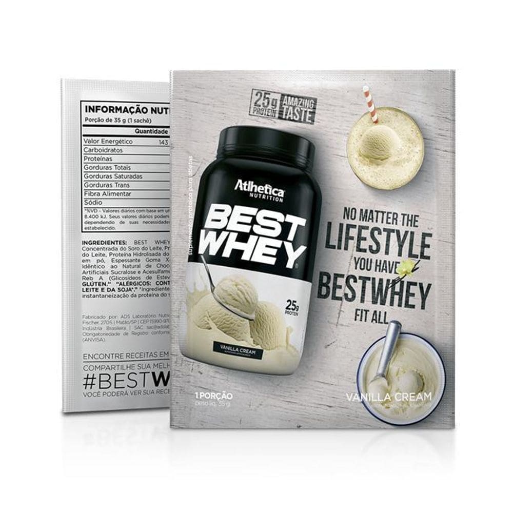 Sache Best Whey 35G Atlhetica Sabor Vanilla Cream
