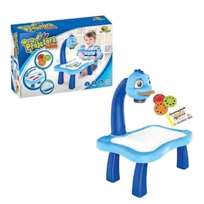 Mini projetor desenhos brinquedo educativo infantil azul