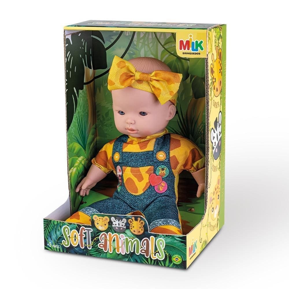 Boneca soft animals modelos  milk brinquedos