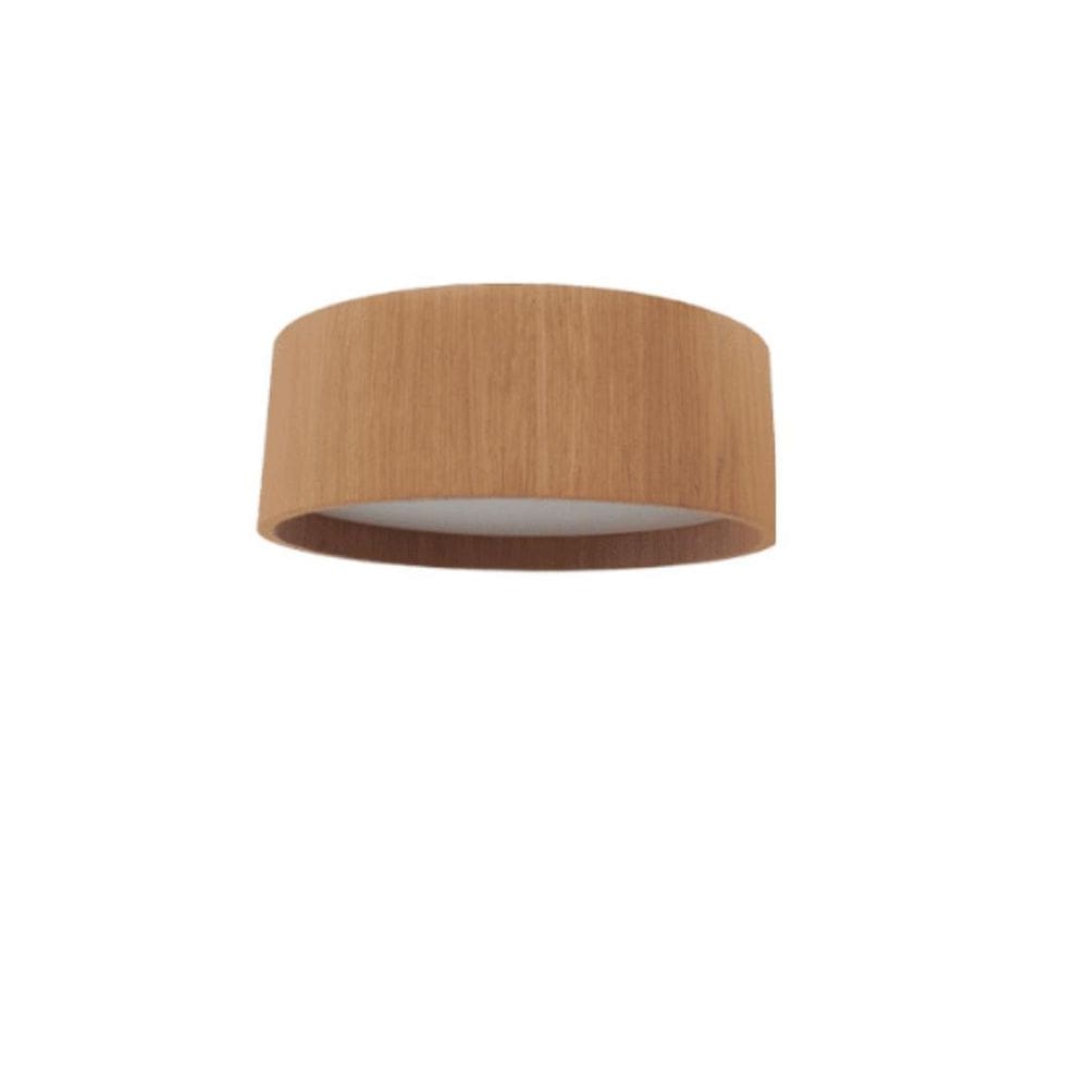 Plafon Wood Redondo 25Cm - 2 Luzes E27 - Freijó