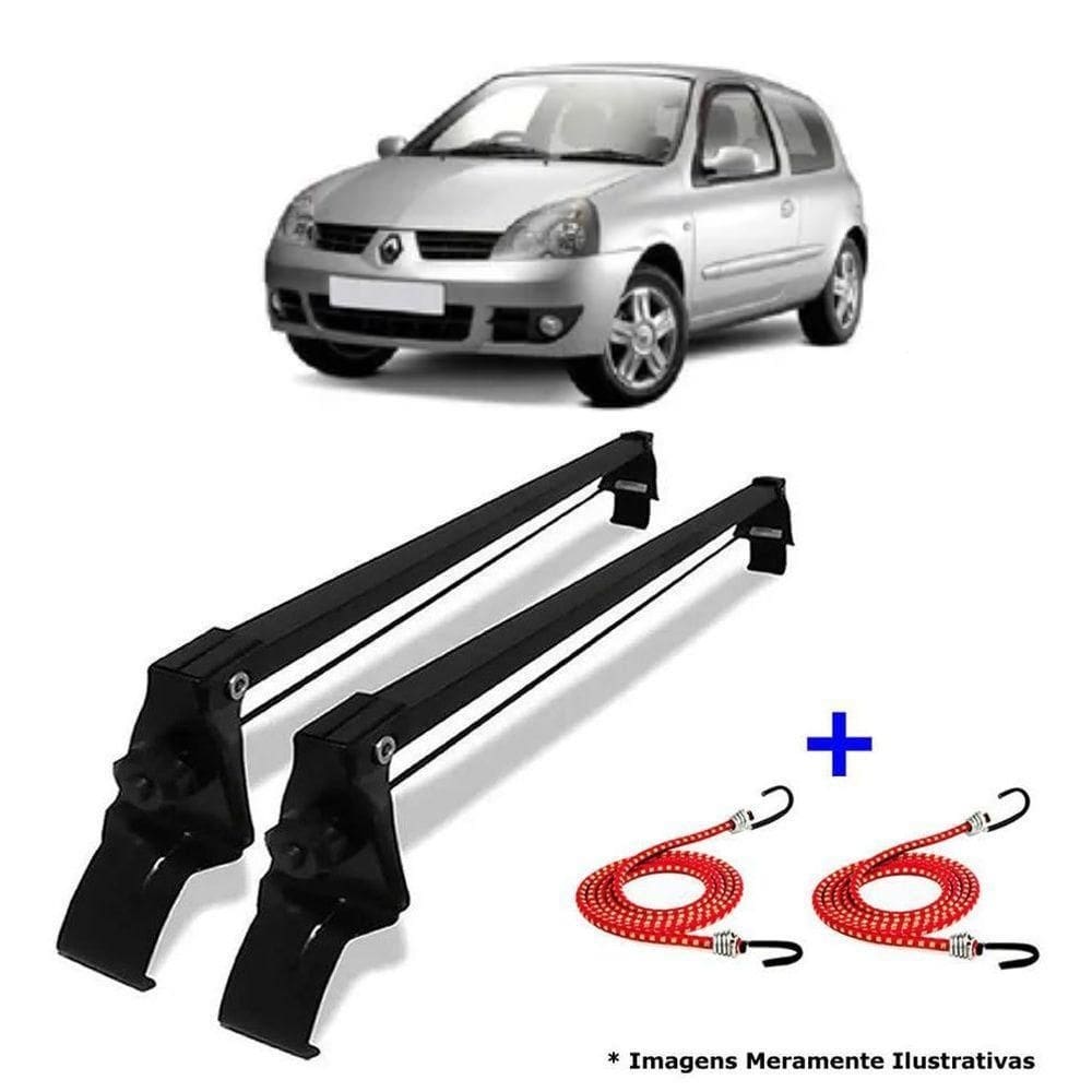 Rack Teto Bagageiro + 2 Elasticos Clio 2 Portas Ano 01/15