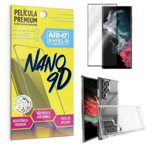 Kit capinha samsung s22 ultra + película premium nano 9d