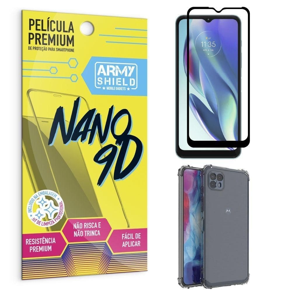 Capa case capinha moto g50 5g + película premium nano 9d