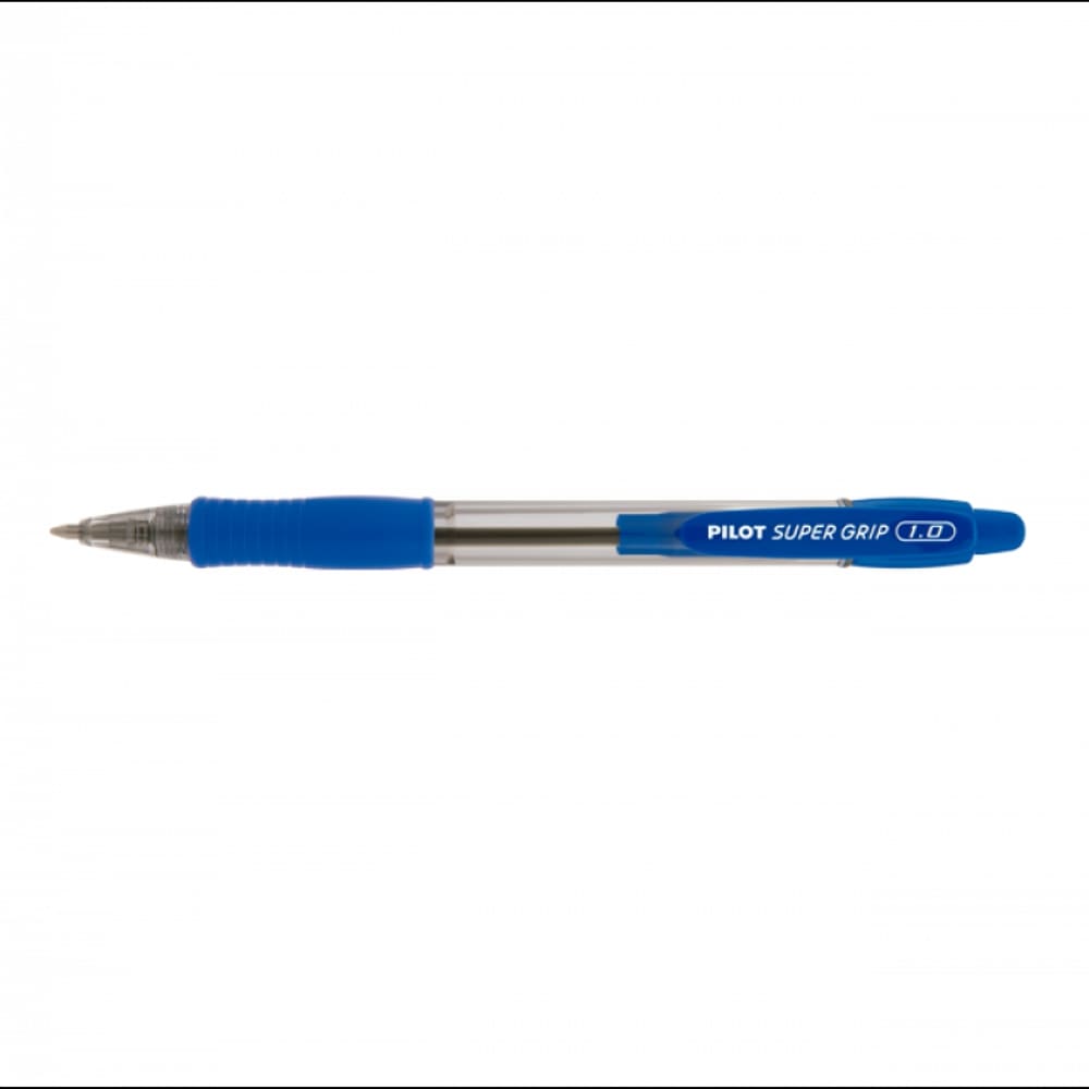 Caneta super grip bp 10r m 1.0 azul pilot 12 unidades