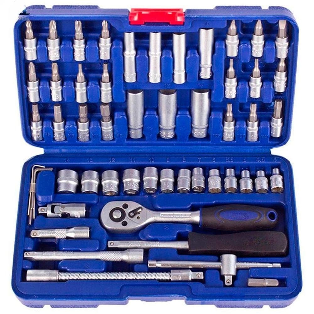Jogo 46 ferramentas chaves soquete allen catraca bits