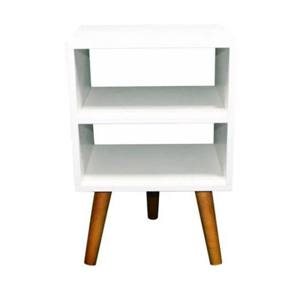 Nicho mesa de cabeceira retro mdf com pé madeira