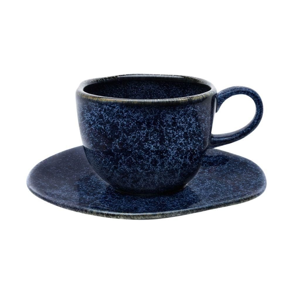 Jogo 6 xícaras chá grande 220ml ryo safira porcelana -oxford