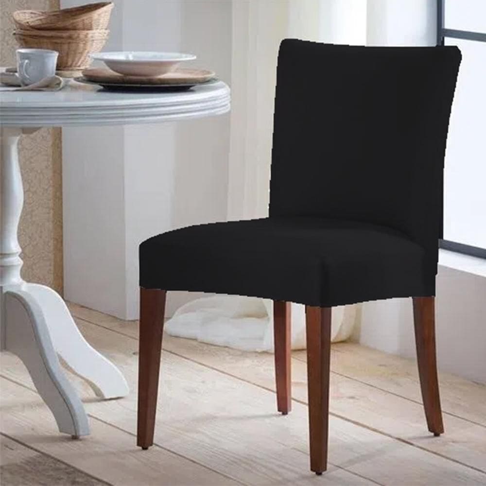 Capa de cadeira malha lisa vitalícia preto