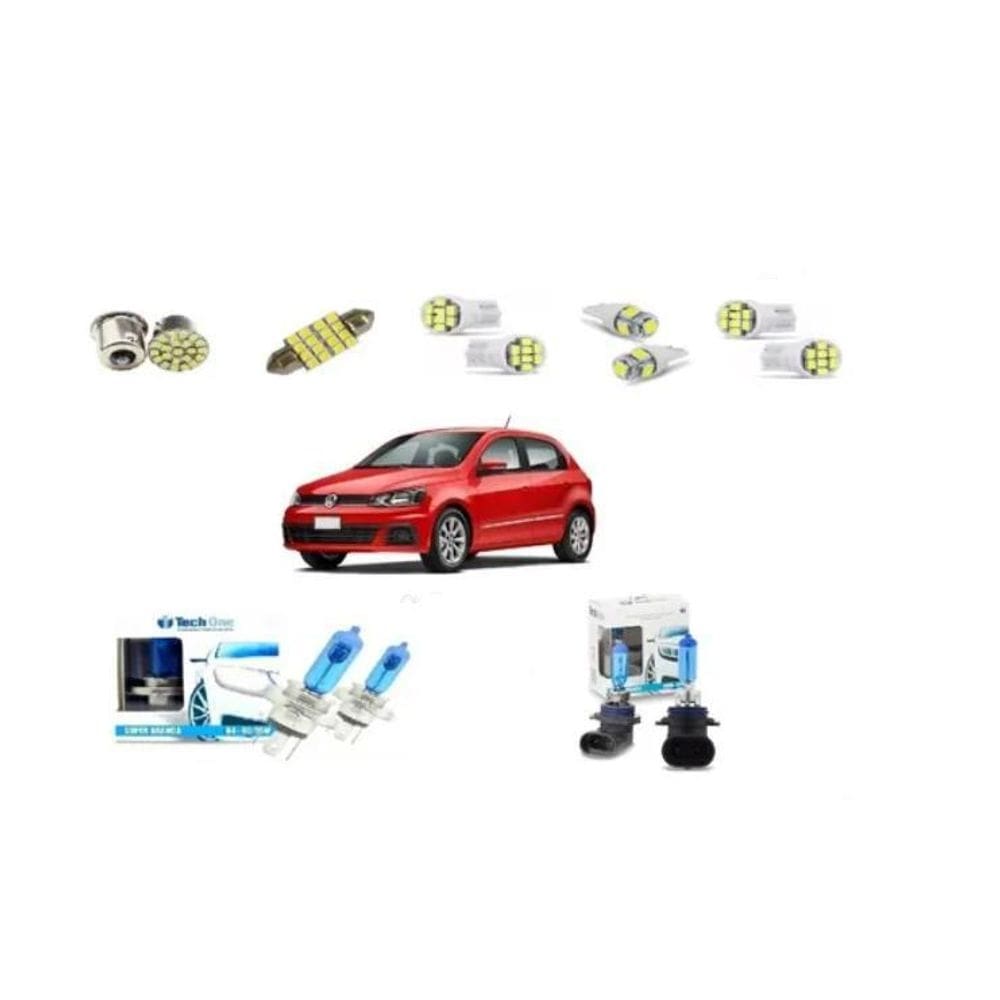 Kit lâmpada super branca farol h4 hb4 gol voyage g7 g8