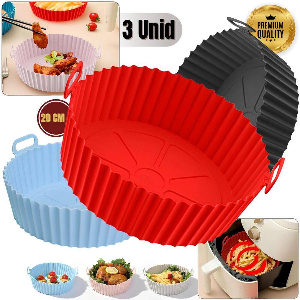 Kit 3 forma de silicone para air fryer