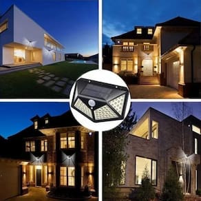 Luminária Solar 100 Leds Para Rua Preto Automática