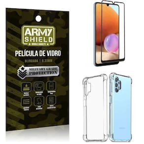 Capinha samsung a32 4g + película de vidro 3d - armyshield