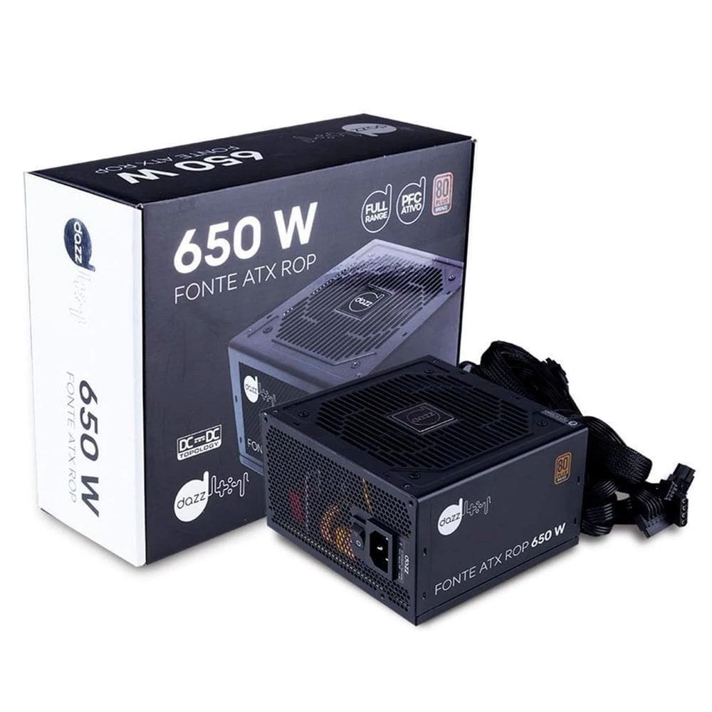 Fonte ATX ROP 650 W Real 80 Plus Bronze PFC Ativo Dazz