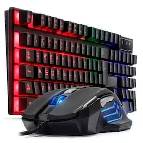Kit Gamer Teclado Semi Mecânico E Mouse Led Médio