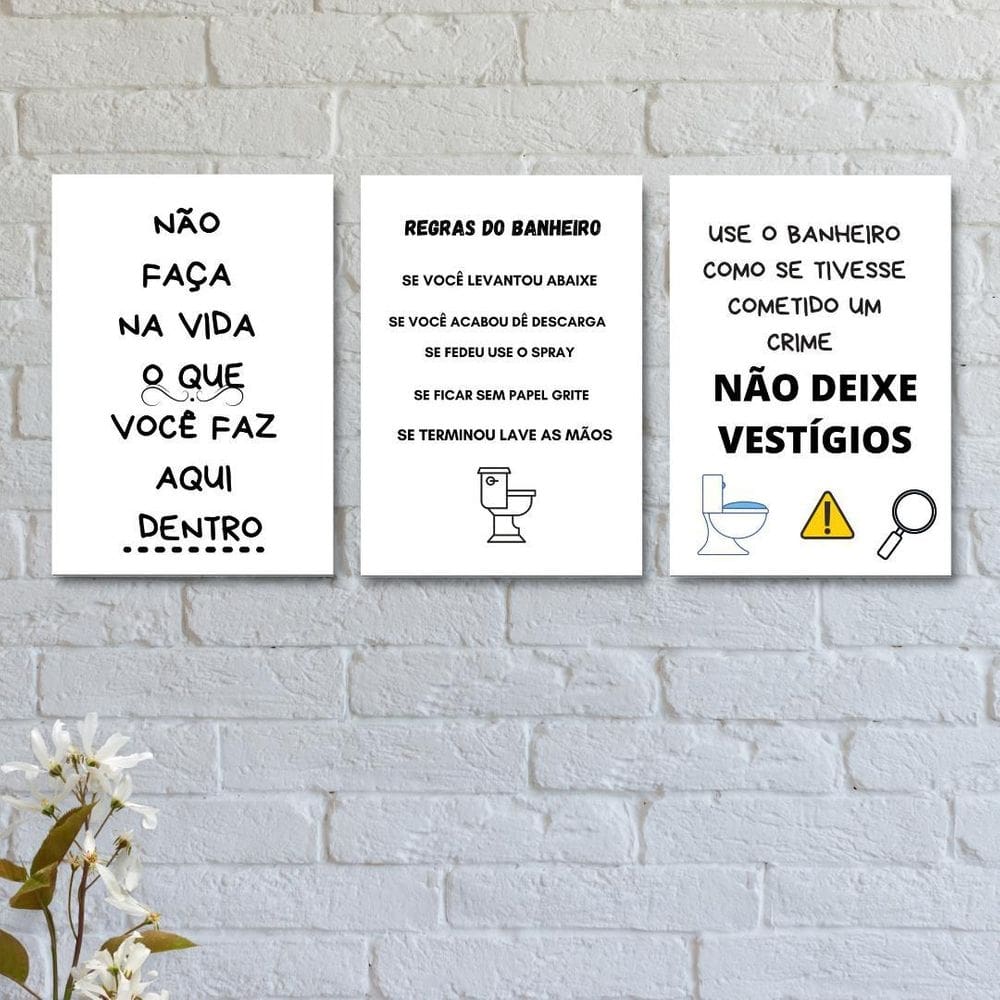 Placas decorativas regras não deixe vestígios 001
