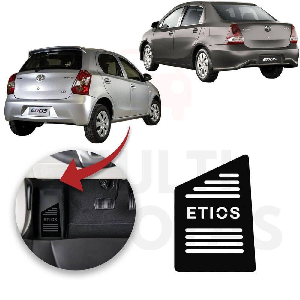 Descanso de pé toyota etios 13 a 21 aço escovado preto
