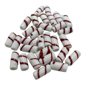 Kit 10 firmas 2 cm branco e vermelho guia candomble umbanda
