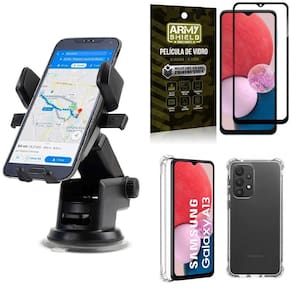 Kit capa a13 4g + suporte veicular ventosa auto + película