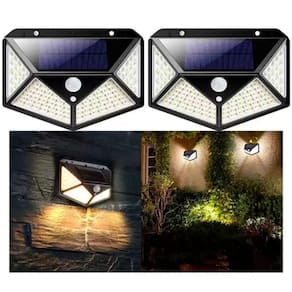 Luminária Solar 100 Leds Para Muro Fácil Instalação