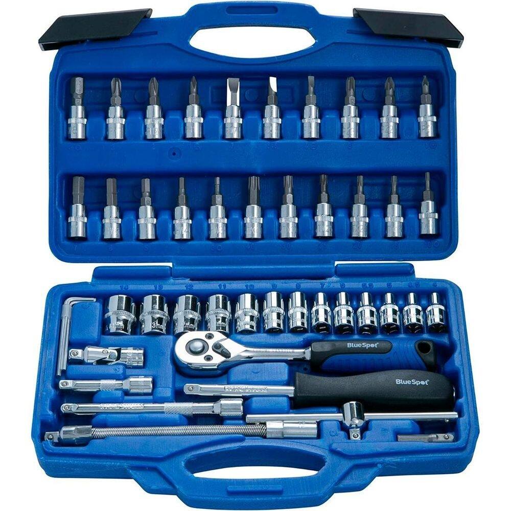 Jogo de soquetes torxs fenda philips com catraca 1/4 46 pçs