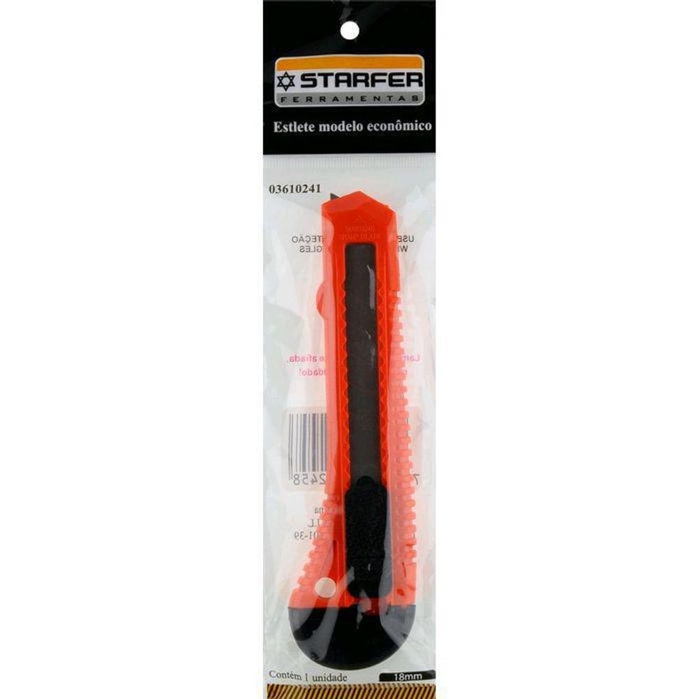 Estilete 18 Mm Econômico Starfer Com 24 Peças