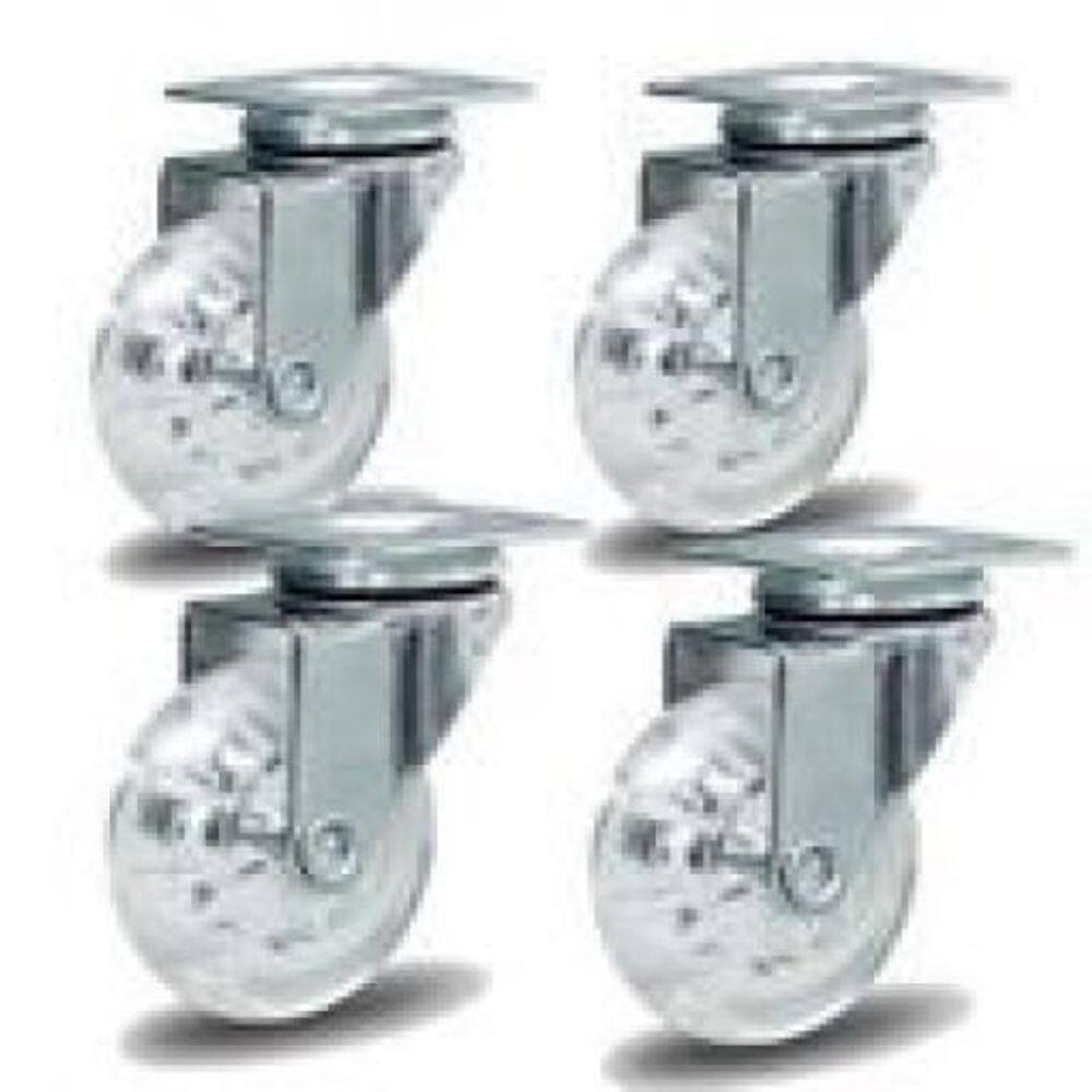 Rodizio cromado para carrinhos e móveis roda gel kit 4 unids