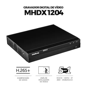 DVR Gravador de Vídeo inteligente Com 4 Canais Intelbras MHDX 1204 Com Detecção Inteligente de Movimento