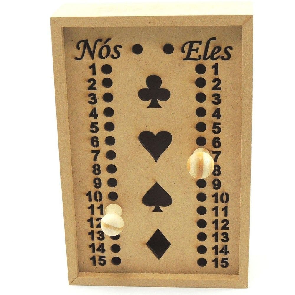 Caixa marcador truco estojo baralho cartas mdf