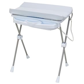 Banheira banho do bebê 20l com suporte redutor trocador azul
