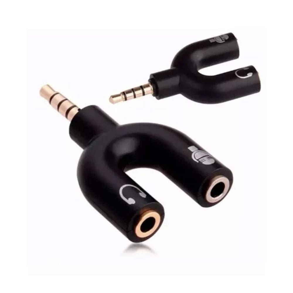 Conversor P2 X P3 Splitter Plug Y Fone Microfone Heads Áudio