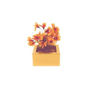 Vaso grande espelho dourado mesa plantas
