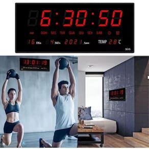 Relógio Digital Led Paredes Academia Fitness