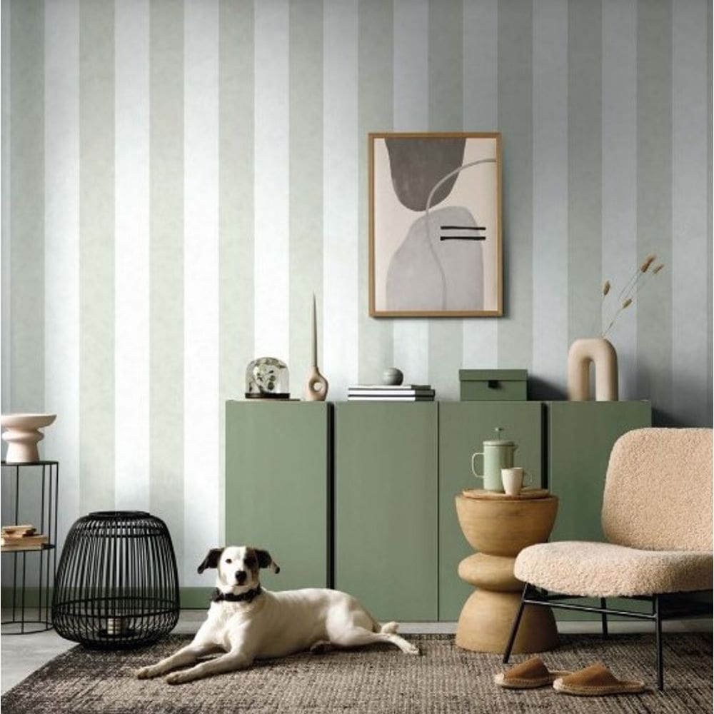 Papel de Parede Sheilas Listrado Verde 34411