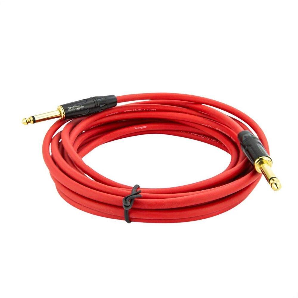 Cabo p10 para p10 mono profissional - vermelho 10 mt