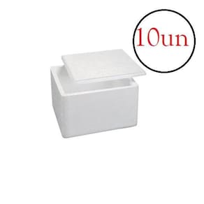 Caixa isopor térmica 1kg gelo alimento - kit 10un