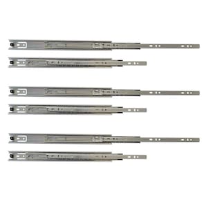 Kit 6 corrediça telescópica 40cm para gaveta trilho 3 pares