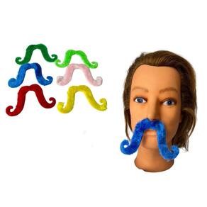 Bigode  de pelúcia fantasia com 3 unidades