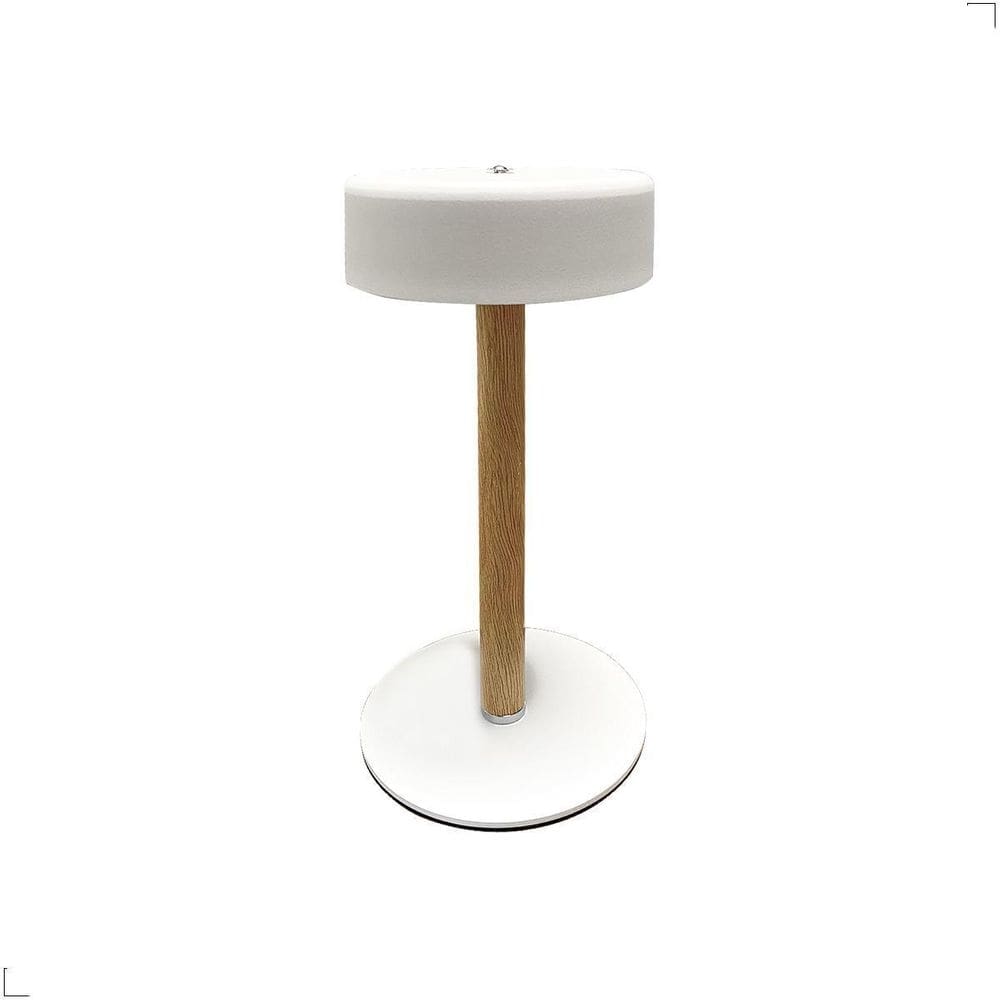 Luminária Abajur De Mesa Madeira Led Multicor Touch Com Usb