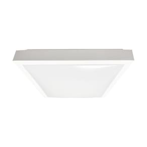 Plafon Sobrepor Alpha Led Luz Quente Quadrado Branco Moderno