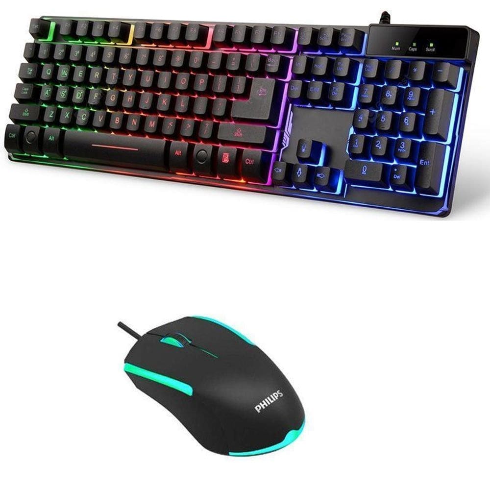 Kit Gamer Teclado Rgb, Mouse 1200 Dpi Phillips