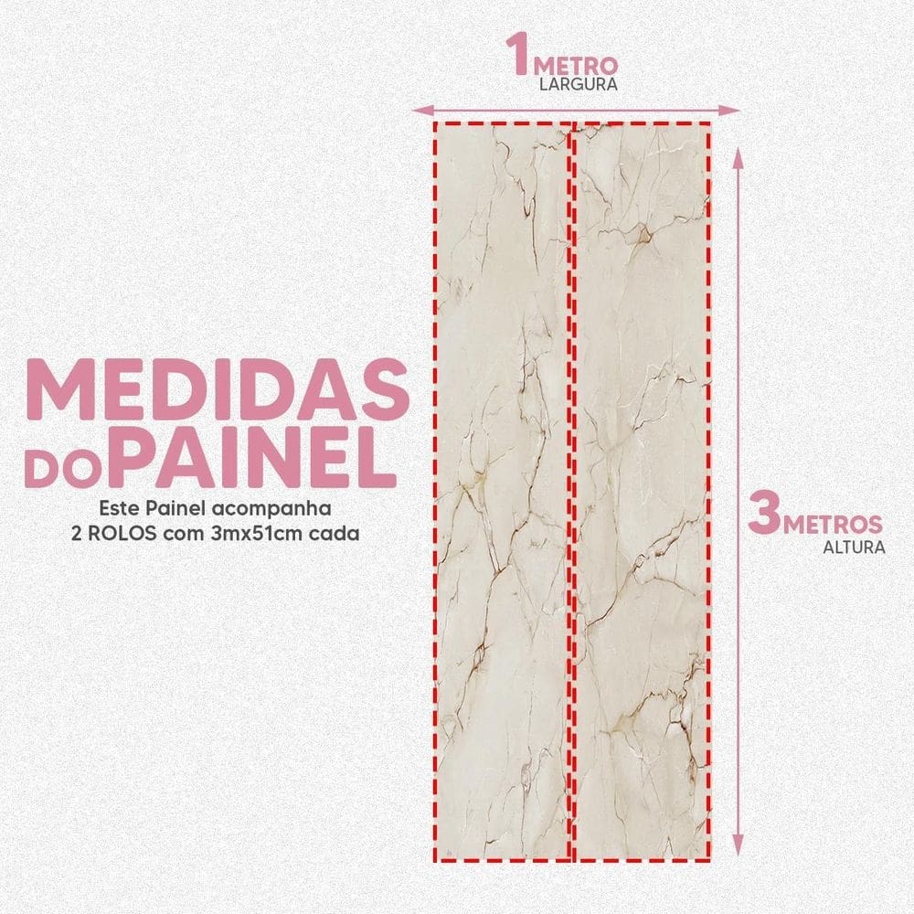 Papel De Parede Painel 3D Mármore Porcelanato Bege 1M