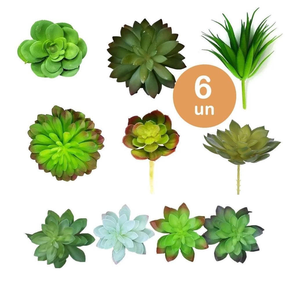 6un planta suculenta artificial decoração vasinhos arranjos