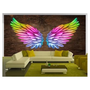 Papel De Parede 3D Arte Asas Selfie Insta Cores 3,5M Tra227