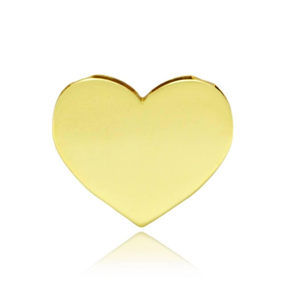 Pingente Coração Chapa 1,5Cm Em Ouro 18K