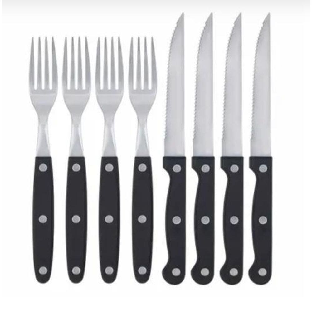 Kit Garfo E Faca Clássico Inox Reforçado Mor