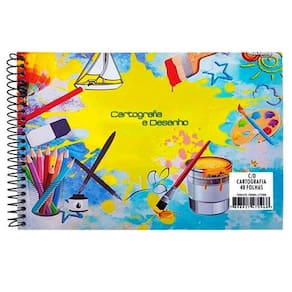 Caderno de desenho artes arame 96 fls capa dura sem pauta