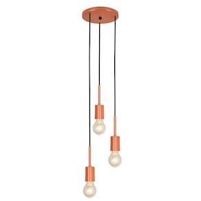 Pendente Luminária De Teto Triplo Lavabo Sala Cobre E27