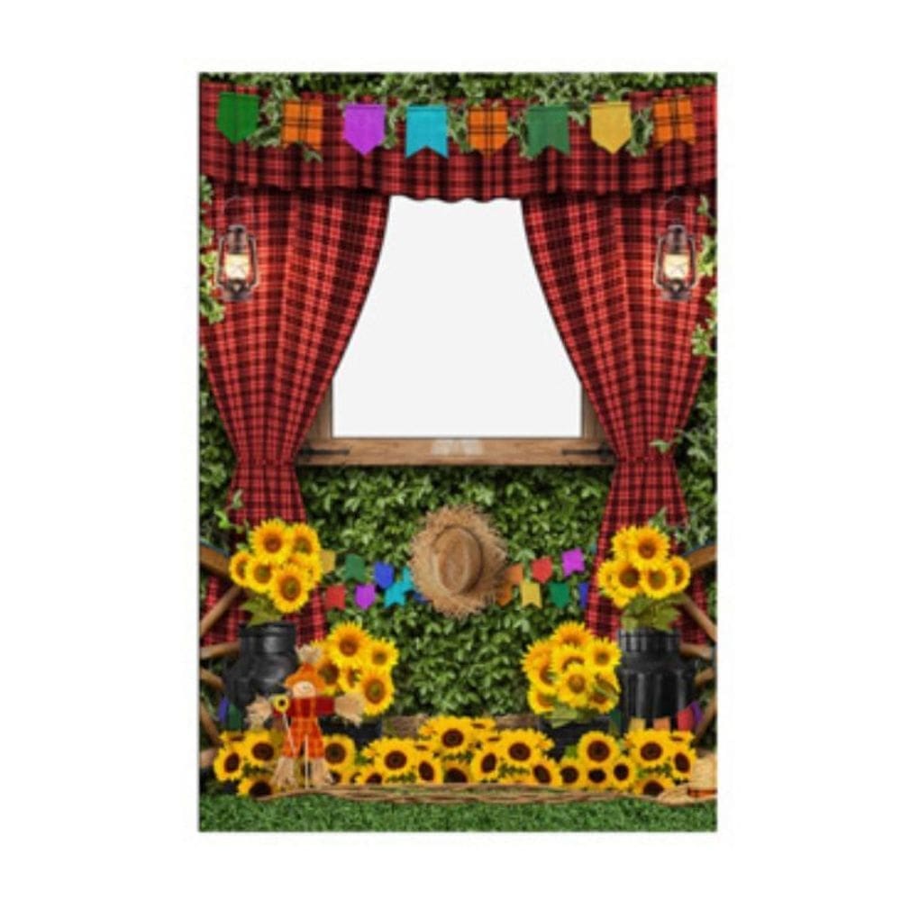 Painel Decorativo Vazado Festa Junina Janela Girassol