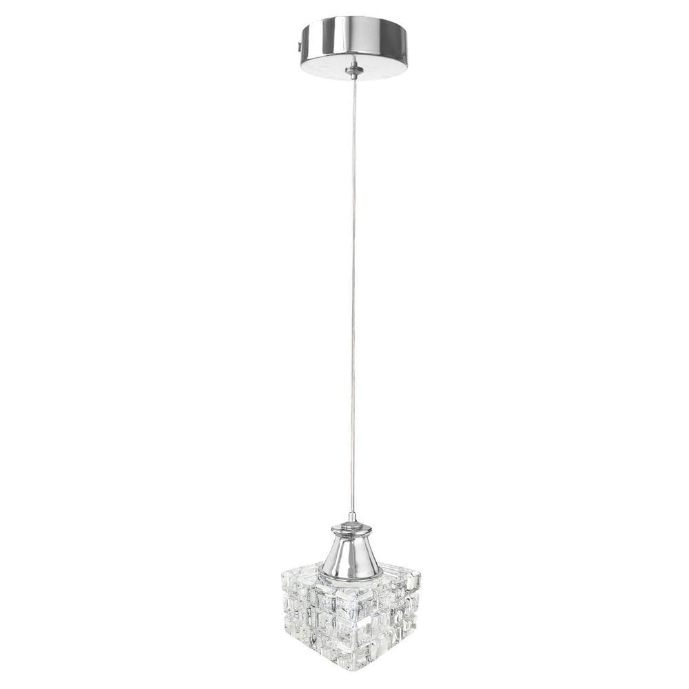 Pendente De Cristal Transparente Quadrado Quarto Prata Bet43