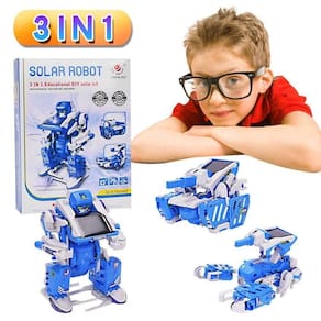 Kit Robo Solar 3 Em 1 Transformers Brinquedo Montar Tanque